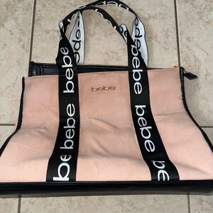 Bebe Blush Hana Canvas Sm Satchel Blush/light Pink